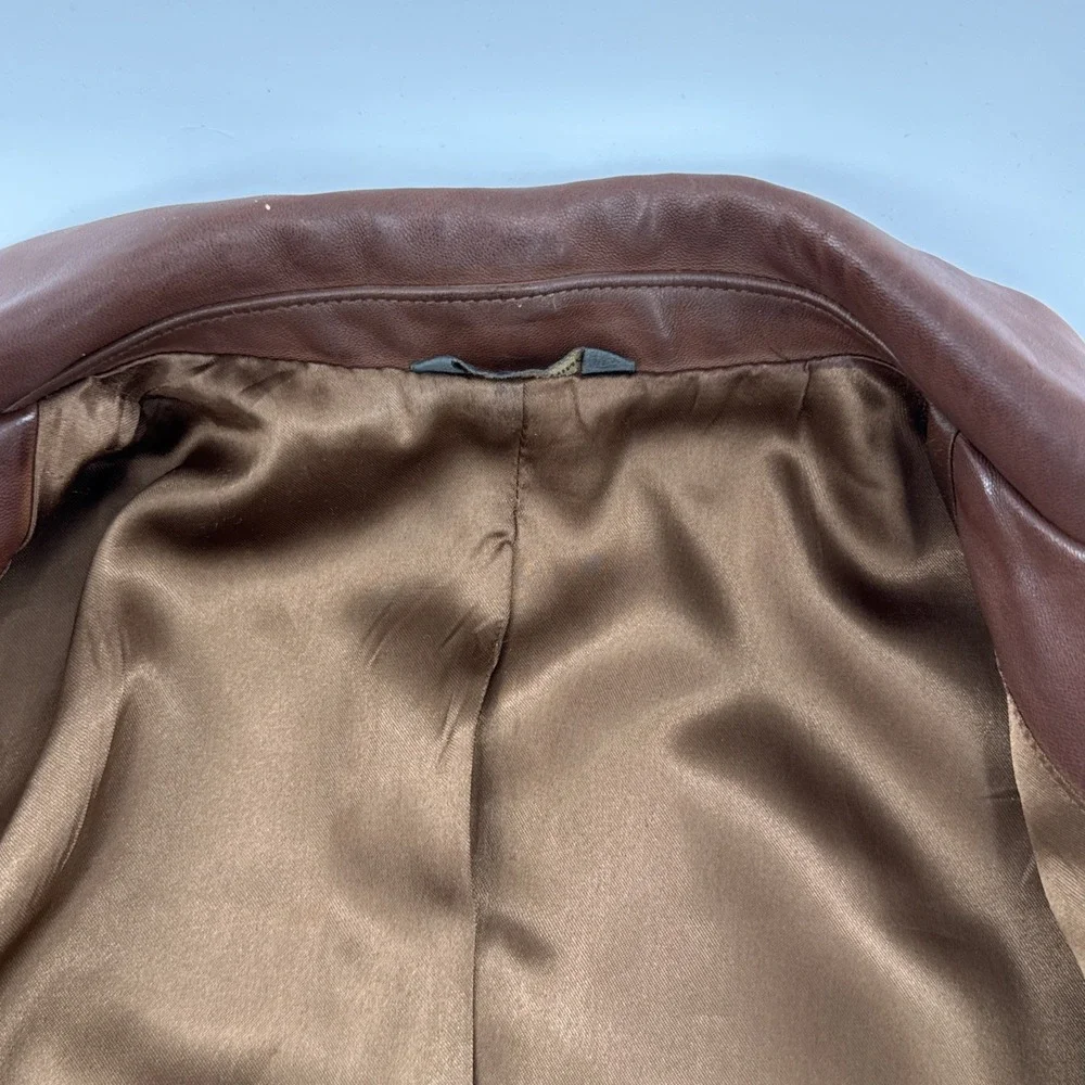 Vintage Banana Republic Leather Blazer Size 40R Brown